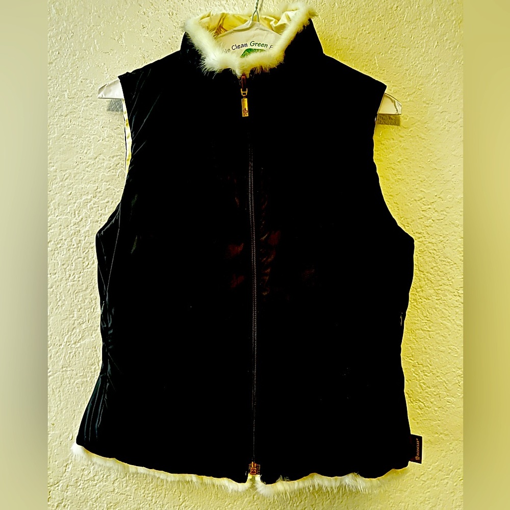 Authentic Moncler womens reversible down puffer vest 2 small